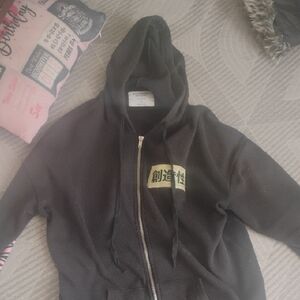 Rue21 Black Hoodie with Graphic Patch
